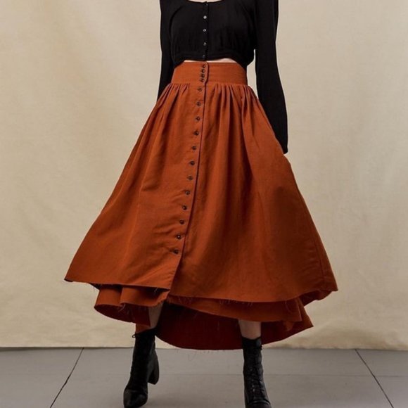 Sisters of the Black Moon | The Adelaide Skirt | Size: M | Color: Orange - Picture 6 of 6